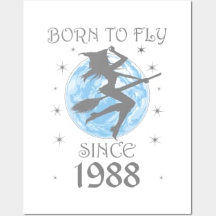 BORN TO FLY SINCE 1950 WITCHCRAFT T-SHIRT | WICCA BIRTHDAY WITCH GIFT Posters and Art